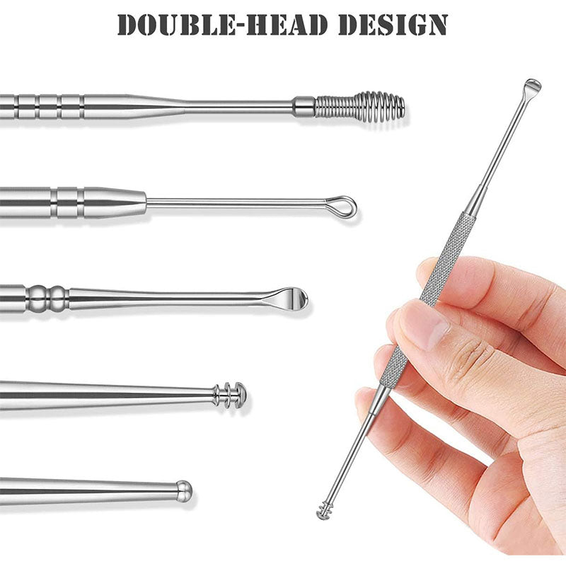 Ear Wax Cleaning Kit, 6 Pcs Ear Pick Tools, Wax Removal Kit, Ear Cleaning ,Spring