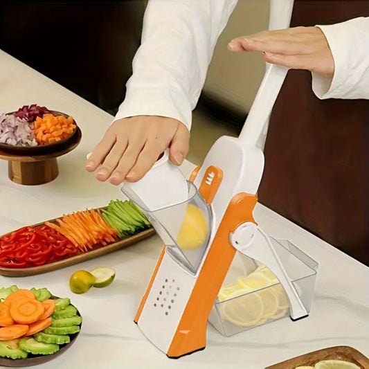 5-in-1 Stainless Steel Vegetable Cutter & Grater